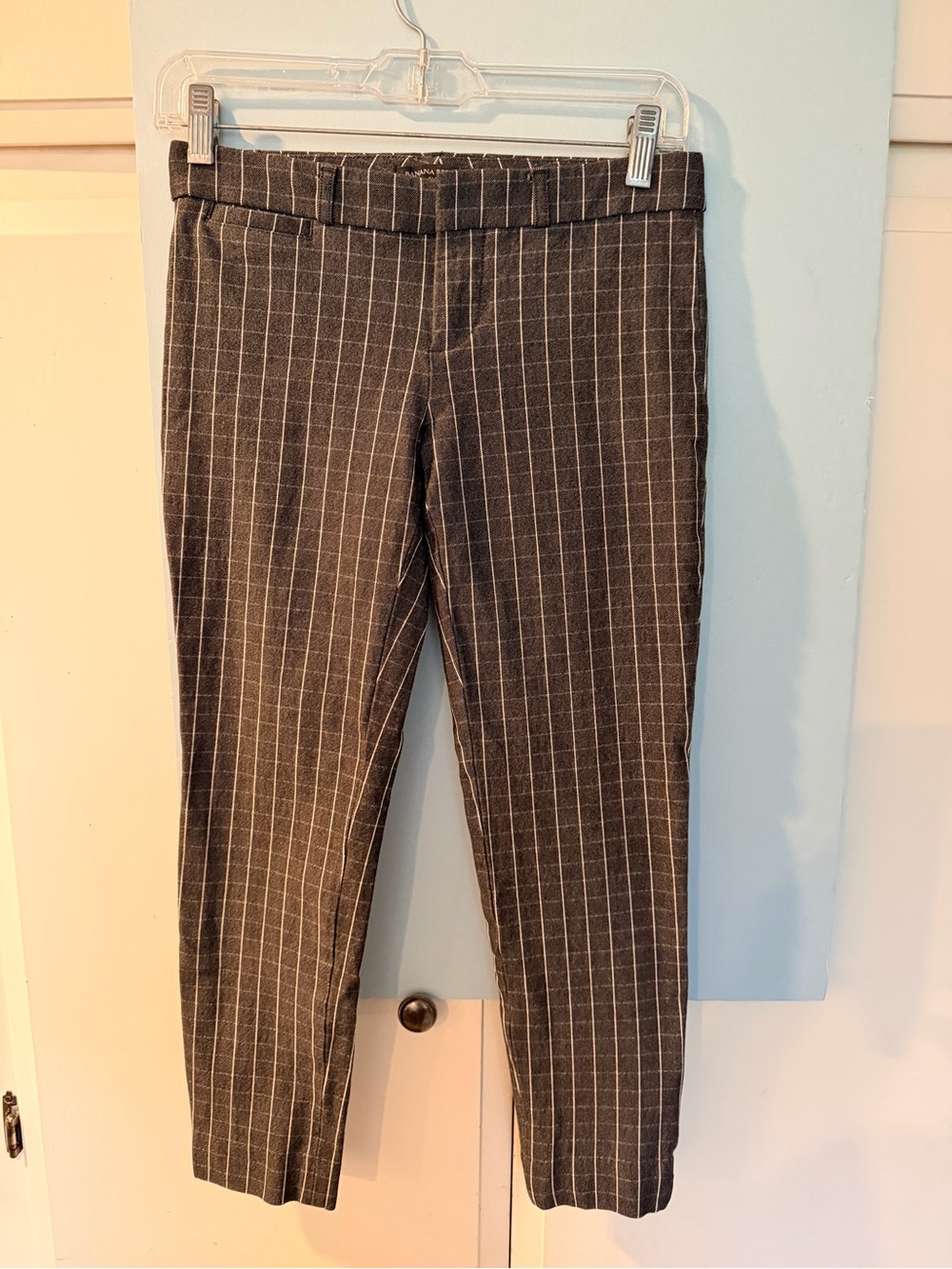 Sloan Banana Rep Tailored Charcoal Pinstripe Dress Pants